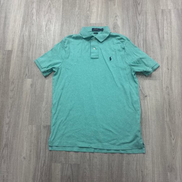 Polo Ralph Lauren Classic Fit Shirt Men's Medium Teal Collared Preppy Cotton - Picture 1 of 9
